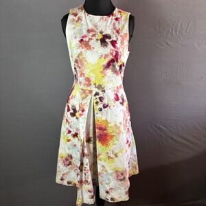 Hunter Bell New York‎ Floral Print Sleeveless Dress Diamond Cutout Back Size 4